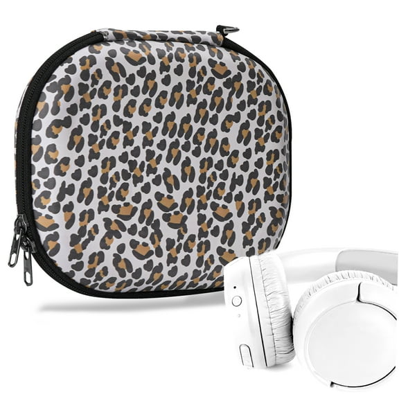 Geekria NOVA On-Ear Headphones Case Compatible with JBL Tune 510BT/660NC/500BT, Jr 310BT, Replacement Hard Shell Travel Carrying Bag with Cable Storage (Leopard Print)
