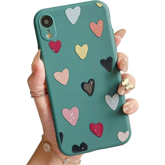 Soft Case for iPhone XR, 6.1-Inch, Cute Girls Floral Pattern Design Silicone Shockproof Protective Bumper Cover for iPhone XR, Beige-Flowers