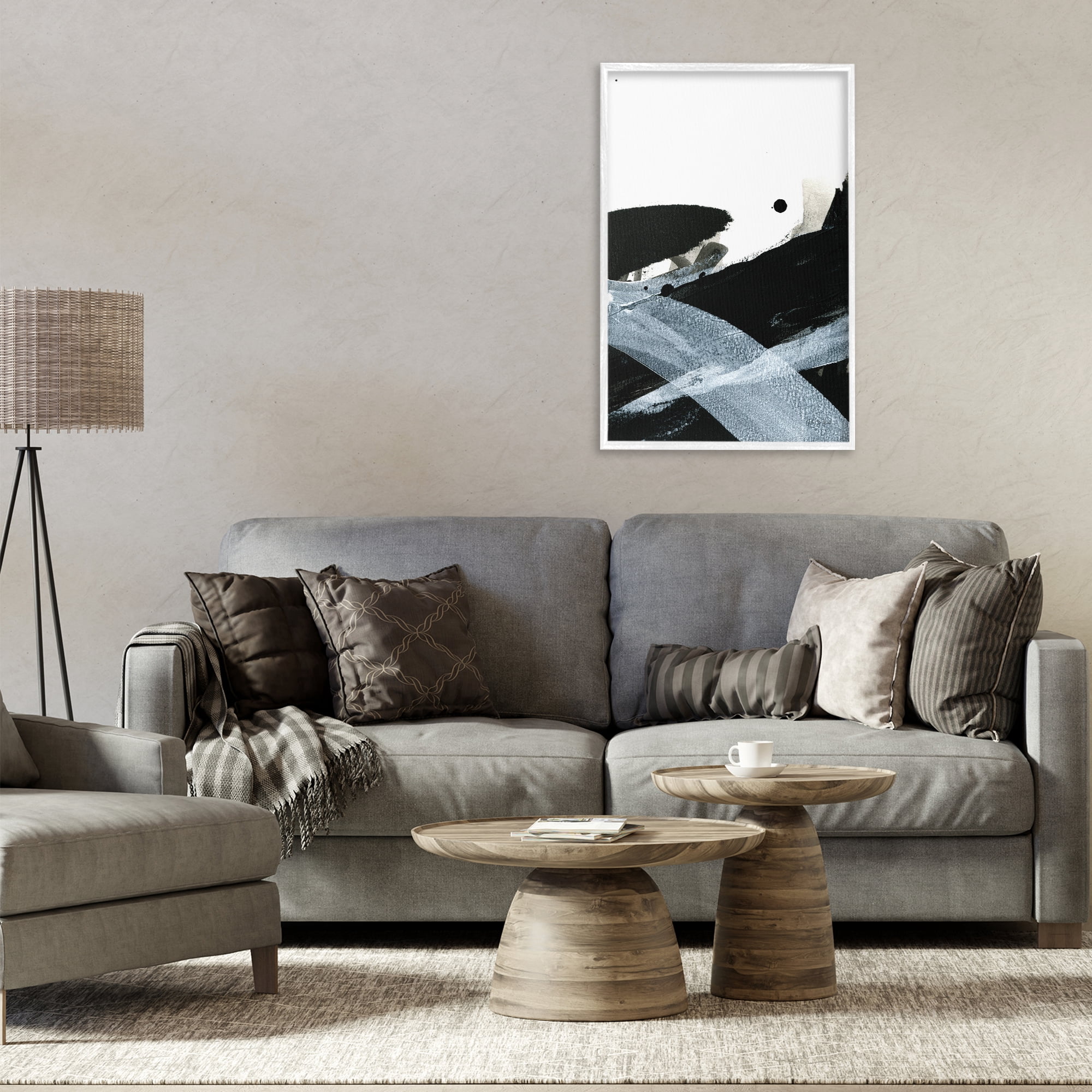 Stupell Industries Bold Gradient Movement Abstract Painting White Framed Art Print Wall Art, 20 x 30