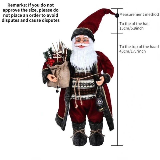 Muñecos de Papá Noel grandes de 45/30cm para decoración del hogar, muñeco de pie, regalo de navidad para niños, 2023