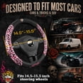 thumbnail image 6 of Ed Hardy Steering Wheel Cover,Pink Leopard Print Leather Steering Wheel Cover, Non-Slip Grip Car Steering Wheel Protector, Universal Fit for Cars SUV Truck, Fits 14.5"–15" Steering Wheels, 6 of 11