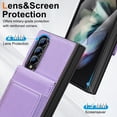 thumbnail image 6 of Dteck Wallet for Samsung Galaxy Z Fold 3 Case with Built-in Glass Screen Protector, Soft PU Leather Card Holder Flip Kickstand Protective Case for Z Fold 3 5G,Purple, 6 of 7