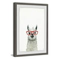 thumbnail image 2 of Marmont Hill Red Trendy Llama Framed Painting Print, 2 of 3