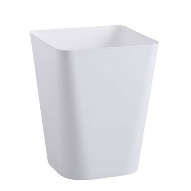 Bewildely Cubo de basura de cocina, cesto de basura, gran apertura, cuadrado, ligero, contenedor de basura, baño, hogar Almacenamiento y organización del hogar Blanco L Bewildely HA083614-04