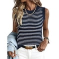 thumbnail image 2 of Womens Sweater Vest Top Striped Sleeveless Lightweight Knit Tank Tops 2026 Summer Spring Clothes Vacation Outfits, M, 2 of 8