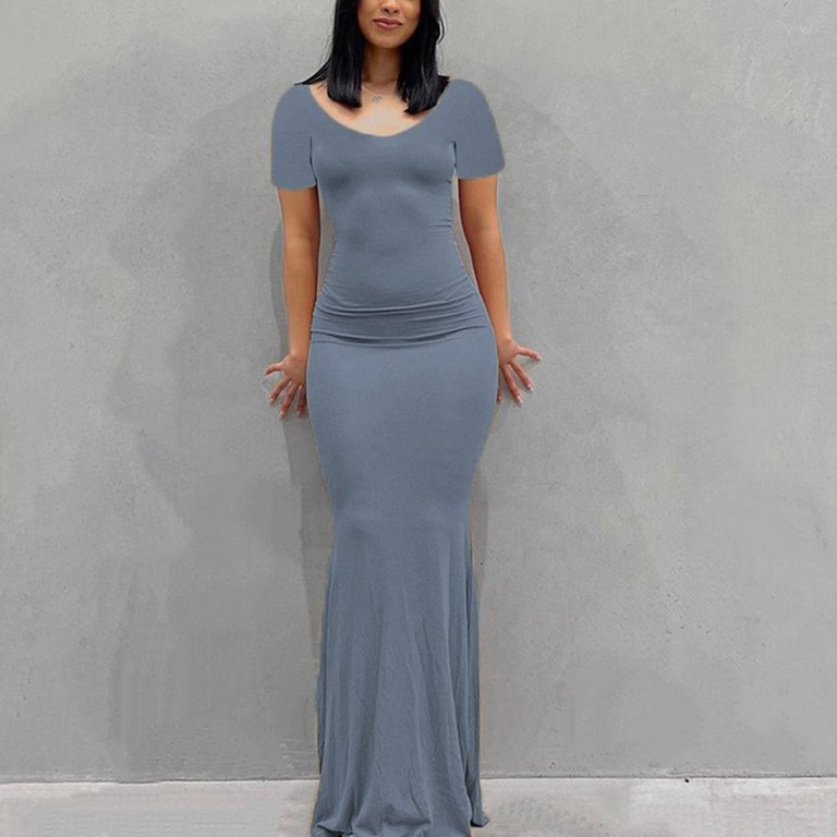 long bodycon tshirt dress Way Too Comfy TShirt Maxi Dress