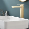 thumbnail image 3 of Gold Bathroom Faucet, Brushed Gold Faucet for Bathroom Sink, Gold Single Hole Bathroom Faucet Modern Single Handle Vanity Basin Faucet, 3 of 6
