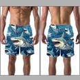 thumbnail image 3 of luoweisi Men's Beach Shorts Quick Dry Swim Trunks with Mesh Lining Shark L, 3 of 5