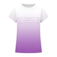 thumbnail image 5 of Zpanxa Girls T Shirts Ombre Print Crew Neck Short Sleeve Summer Casual Tee, 5 of 5