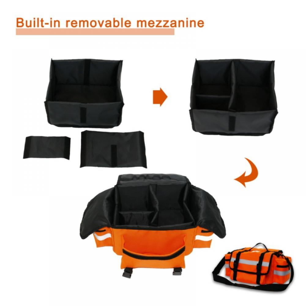 First Aid Kit Empty Bag Large for Business School Travel Car Medical Supplies Emergency Trauma Backpack First Responders Back Pack Response Medic Supplies Organizer Waterproof Orange