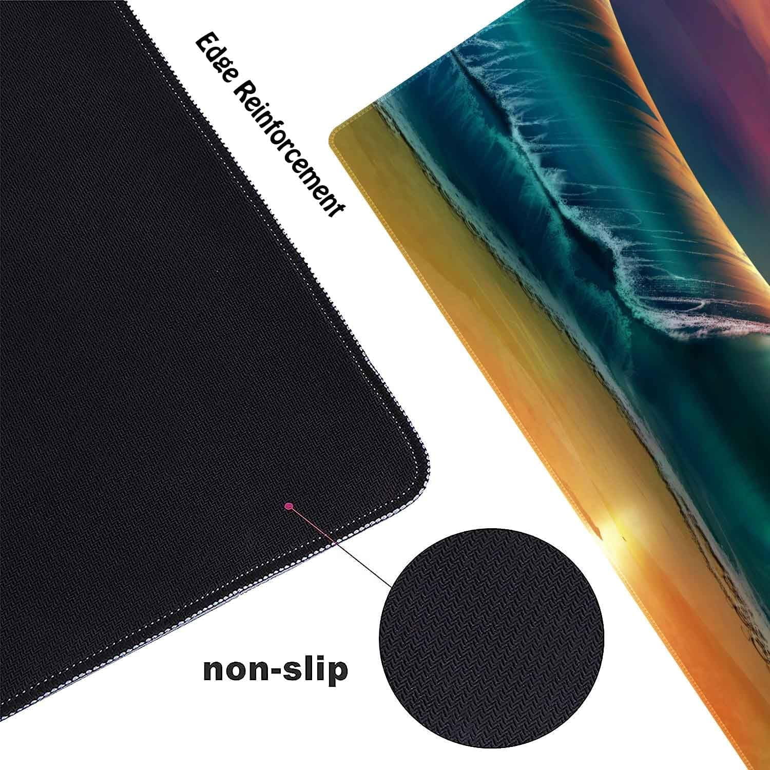 Large Mouse Pads for Desk,Gaming Mouse Pad,Sunset River Landscape Non-Slip Rubber Base Extended Mousepad,XXL Keyboard Mouse Mat,Computer Keyboard Desk Pad with Stitched Edges,31.5X15.75inch