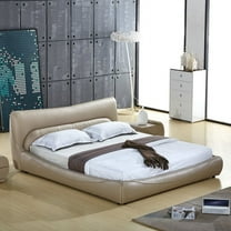 UspridefurnitureMalinda Upholstered Platform Faux Leather Bed -Queen