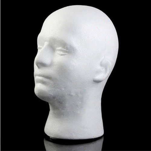 Tête De Mannequin En Mousse Velours Noir - Support Perruque, Chapeau, Lunettes - Hauteur ~30 Cm, Circonférence ~52 Cm