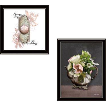 Vintage Floral Tea Pot & Door Knob by House Fenway Framed Print Wood Multi-Color