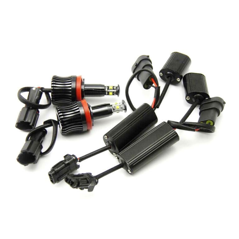 LED Angel Eyes & Fog Light Bulbs For BMW E92, E93, E60, X5, X6 - 6000K White (4 Bulbs)