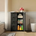thumbnail image 4 of Aiho 33" Bathroom Storage Cabinet, Bathroom Floor Cabinet with 4 Drawer & 2 Shelves, Wooden Freestanding Cupboard for Bathroom - Black, 4 of 7