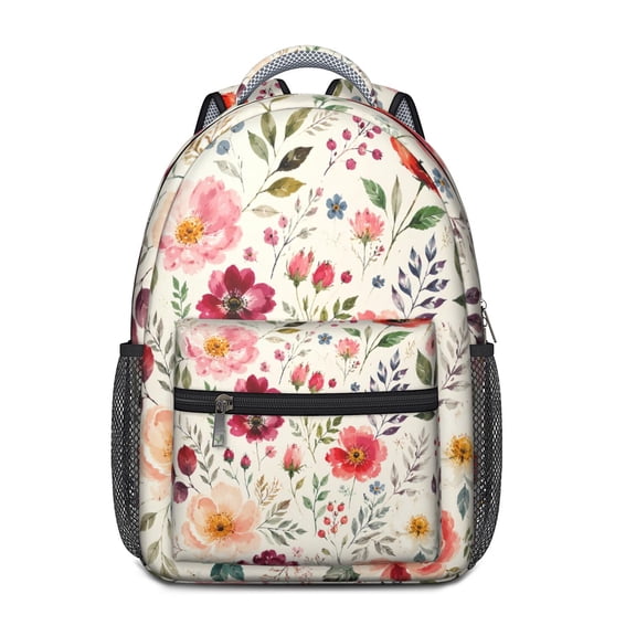 Floral Oxford Fabric Backpack Water Splash Proof Casual Daypack