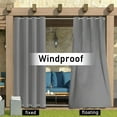 thumbnail image 5 of CJC Indoor Outdoor Waterproof Curtains, Insulated Privacy Blackout Protection Panels, Grommet for Patio Porch, (54*108in, Gray, 2 Pack), 5 of 9