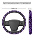 thumbnail image 3 of COEQINE Purple Leopard Print Car Steering Wheel Cover Universal 15 Inch Anti-Slip Boho Floral Auto Steering Wheel Protector Car Accessories for Women Men, 3 of 7
