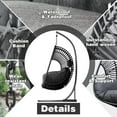 thumbnail image 4 of CHINNLUU Oversized Hanging Egg Chair with Stand, Outdoor Indoor Wicker Swing Chair with UV-Resistant Cushions and Rain Cover, 400lbs Capacity Patio Hammock Chair for Backyard, Balcony, Black, 4 of 10