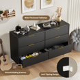 thumbnail image 4 of Huisuilinss Fluted 3/5/6 Drawer Dresser For Bedroom,Wood Wide Chest Of Drawers,Tall Nightstand,Double Dresser,Modern Side Table With Metal Handle & Feet For Living Room Hallway, 4 of 7
