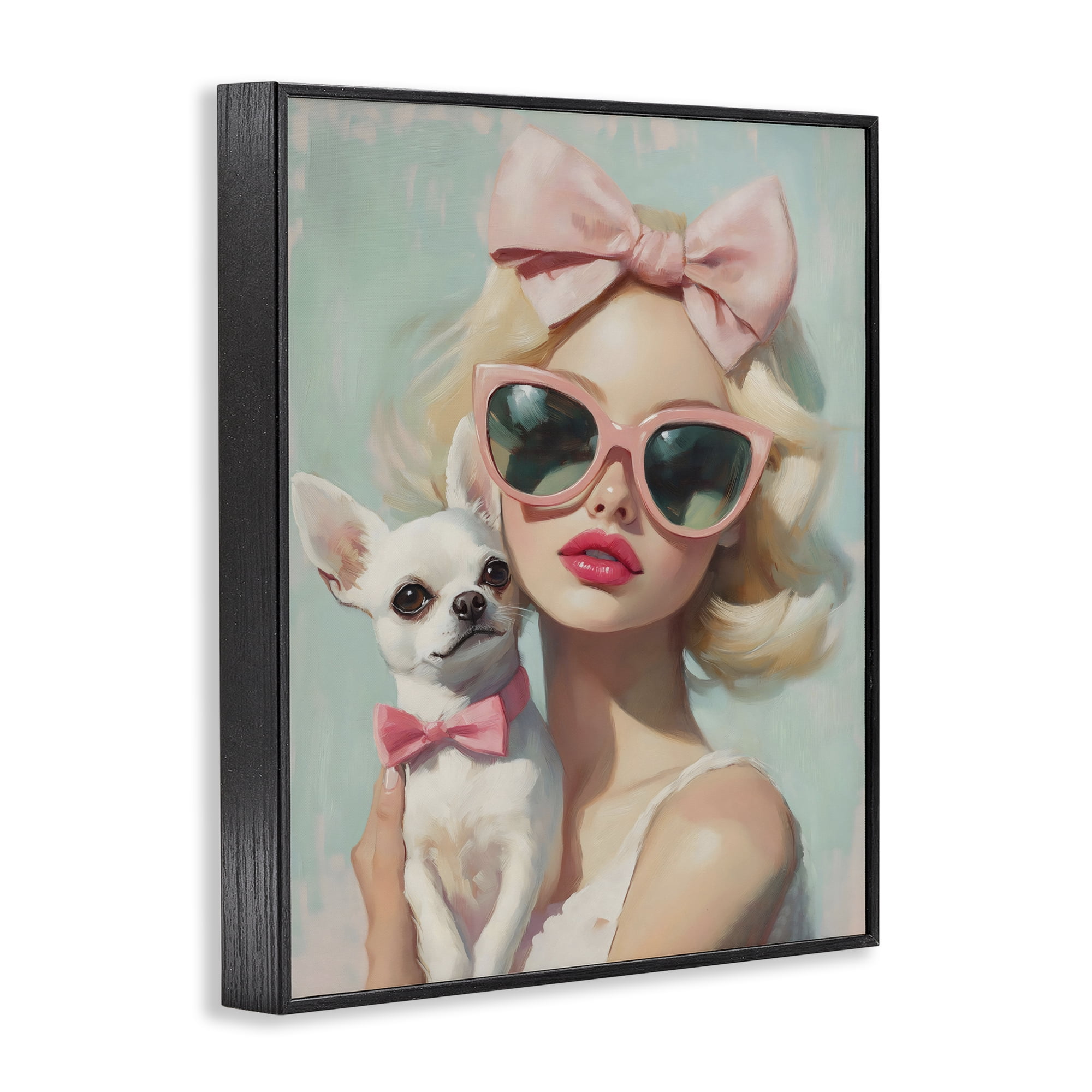 Stupell Industries Girl with Chihuahua Black Framed Giclee Art, design by The Prints Vibe