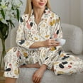 thumbnail image 6 of Fuzoiu Cartoon Chickens Print Women's Long-Sleeved Pajama,Lounge Button Down Nightwear,Womens Notch Collar Pajama Set-Large, 6 of 7