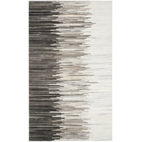 SAFAVIEH Studio Leather Angel Geometric Area Rug, Charcoal/Ivory, 3' x 5'