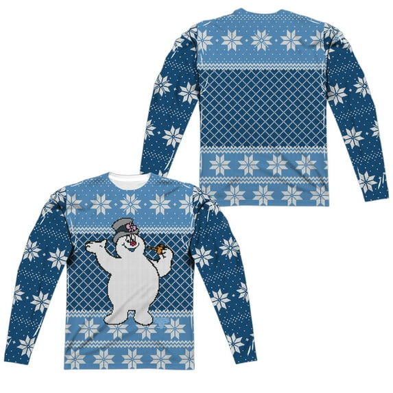 Frosty The Snowman - Frosty Sweater (Front/Back Print) - Regular Fit Long Sleeve Shirt - Large