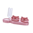 thumbnail image 2 of Dispensador de cuencos triples para gatos, fácil de limpiar, cuencos elevados e inclinados para agua y comida. Rosa Rojo, 2 of 8