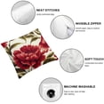 thumbnail image 4 of Nawypu  Peony Flower Throw Pillow Covers Red and White Floral Decorative Pillow Cases Cushion Covers for Sofa Couch Bedroom Home Decor Set of 2, 4 of 6
