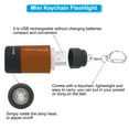 thumbnail image 5 of Uxcell Mini Keychain Flashlight, Pocket LED Flashlight Portable Torch USB Rechargeable, Brown, 5 of 7