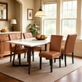 thumbnail image 3 of DyFun Faux Leather Dining Chairs Set of 2, Upholstered Parsons Chairs for Kitchen Dining Room or Breakfast Nook, Light Brown, 3 of 5