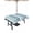 Teal Blue, variant on Outdoor Tablecloth with Umbrella Hole, Teal Blue Stripe Spillproof Waterproof Outdoor Table Cover, Ombre Geometric Aqua Vertical Striped Patio Tablecloths for Party/Garden/Picnic, Square 60"x60"