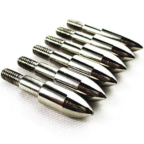ZHANTYI Archery 100 Grain Points Screw-in Practices Tips Removable Arrowhead for Target Arrows Compatible for Compound Recurve Bow (12)