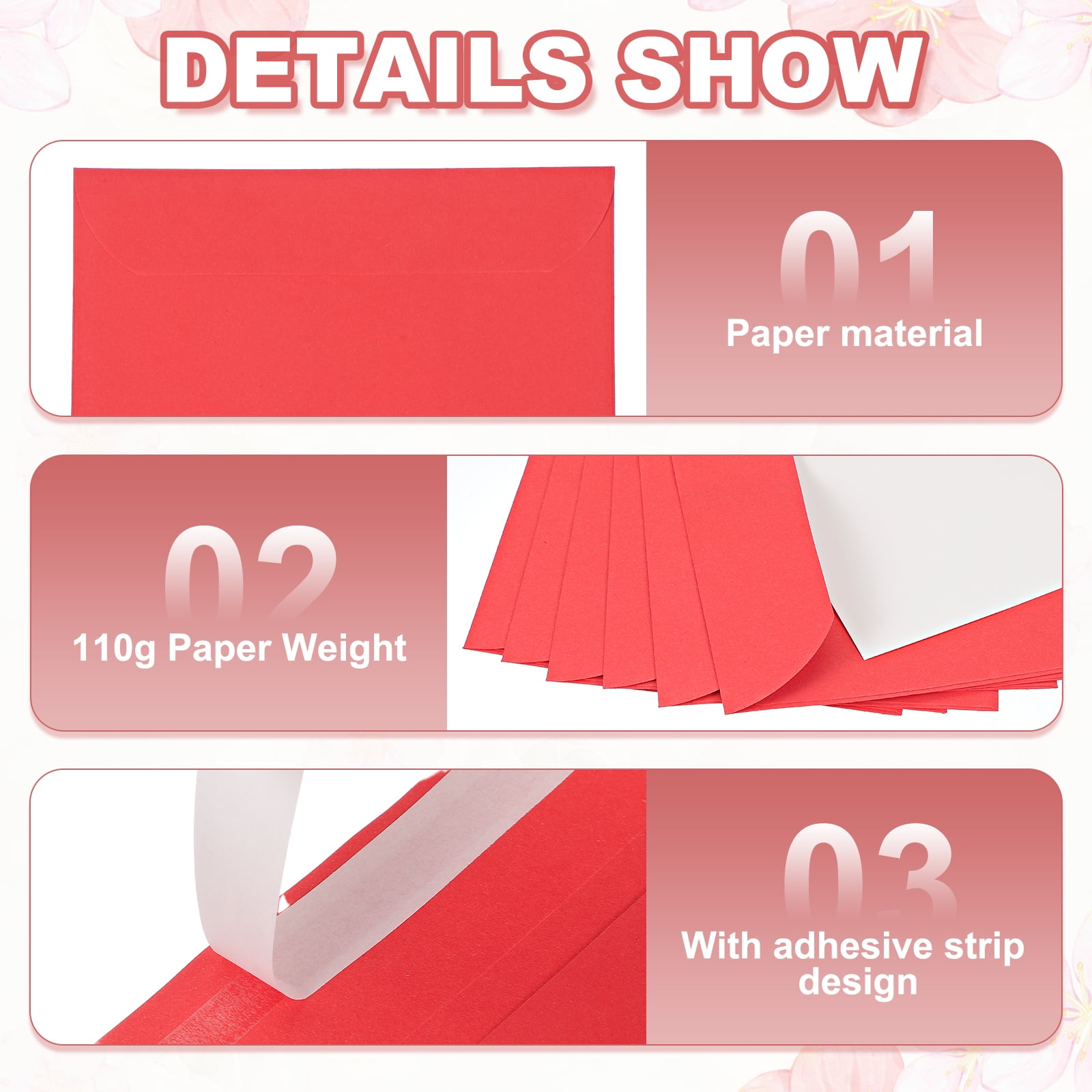 Uxcell 7.5x5.5 Inch Invitation Envelopes, 50 Pcs Self-Seal for A7 Weddings and Cards Pink