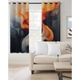 thumbnail image 2 of Burnt Orange Grey Modern Art Blackout Curtains for Bedroom/Living Room, Thermal Insulated Kitchen Curtains, Abstract Art Grommet Darkening Window Treatment Drapes 52"x84"x2, 2 of 8