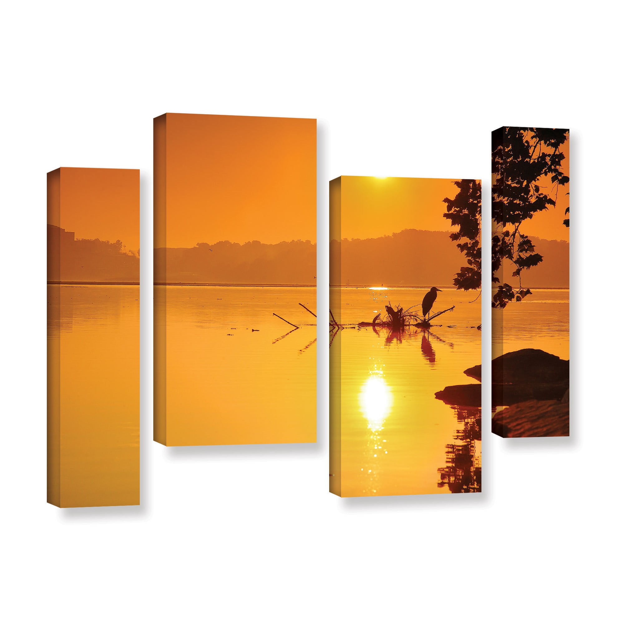 ArtWall Steve Ainsworth "Hatteras Pools and Bridge" 4-Piece Gallery-Wrapped Canvas Staggered Set