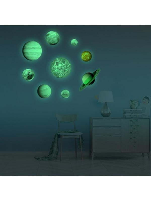 Home Decor 9pcs Planets Wall Stickers Solar System Wall