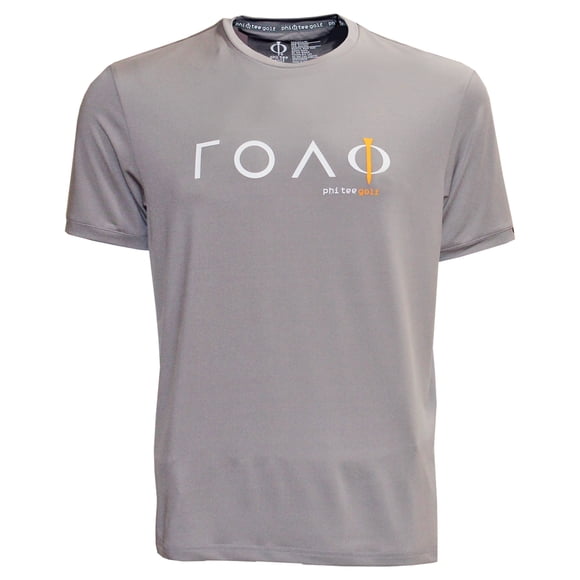 Phi Tee T-shirt de Performance Technique pour Hommes, Grand Gris Moyen