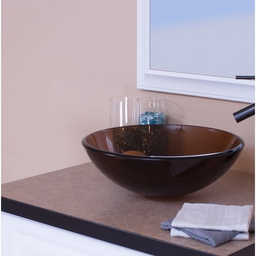 Topia Glass Circular Vessel Bathroom Sink Walmart Com Walmart Com