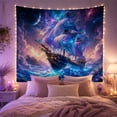 thumbnail image 2 of Sailing Ship and Celestial Portal Tapestry Wall Hanging, 2 of 7