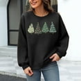thumbnail image 3 of Waffle Christmas Sweatshirt Womens Christmas Tree Printed Crewneck Sweaters Pullove Loose Casual Shirts Holiday Long Sleeve Tops Xmas Gifts, 3 of 6