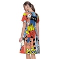 thumbnail image 2 of Bixox Robe d'Été à Manches Courtes pour Femmes Robe Ample Longueur Genou avec Poches-Chats Amusants, 2 of 7