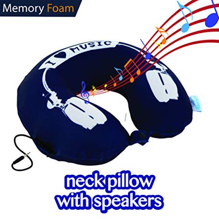 Comfyt NeckTRAVEL Music Pillow with Built in Stereo Speakers Memory Foam Travel Pillow