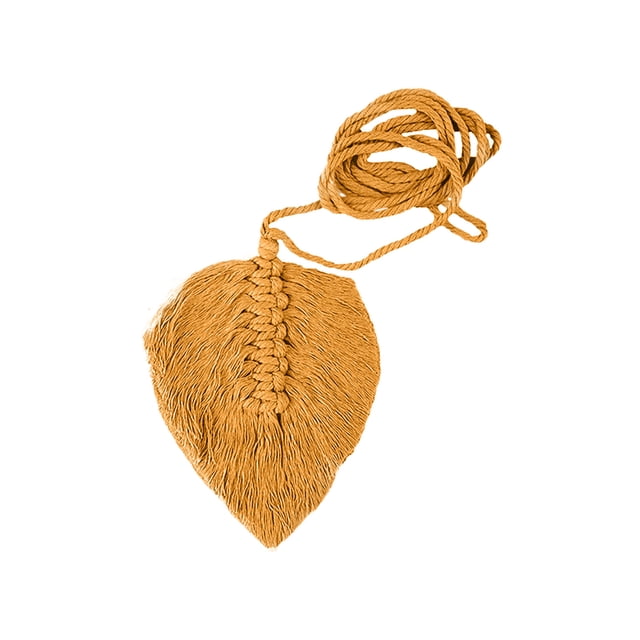 Colgante de fondo de habitación con correas de cortina de adorno de hilo de algodón de hoja tejida a mano Wmkox8yii fhajkh961