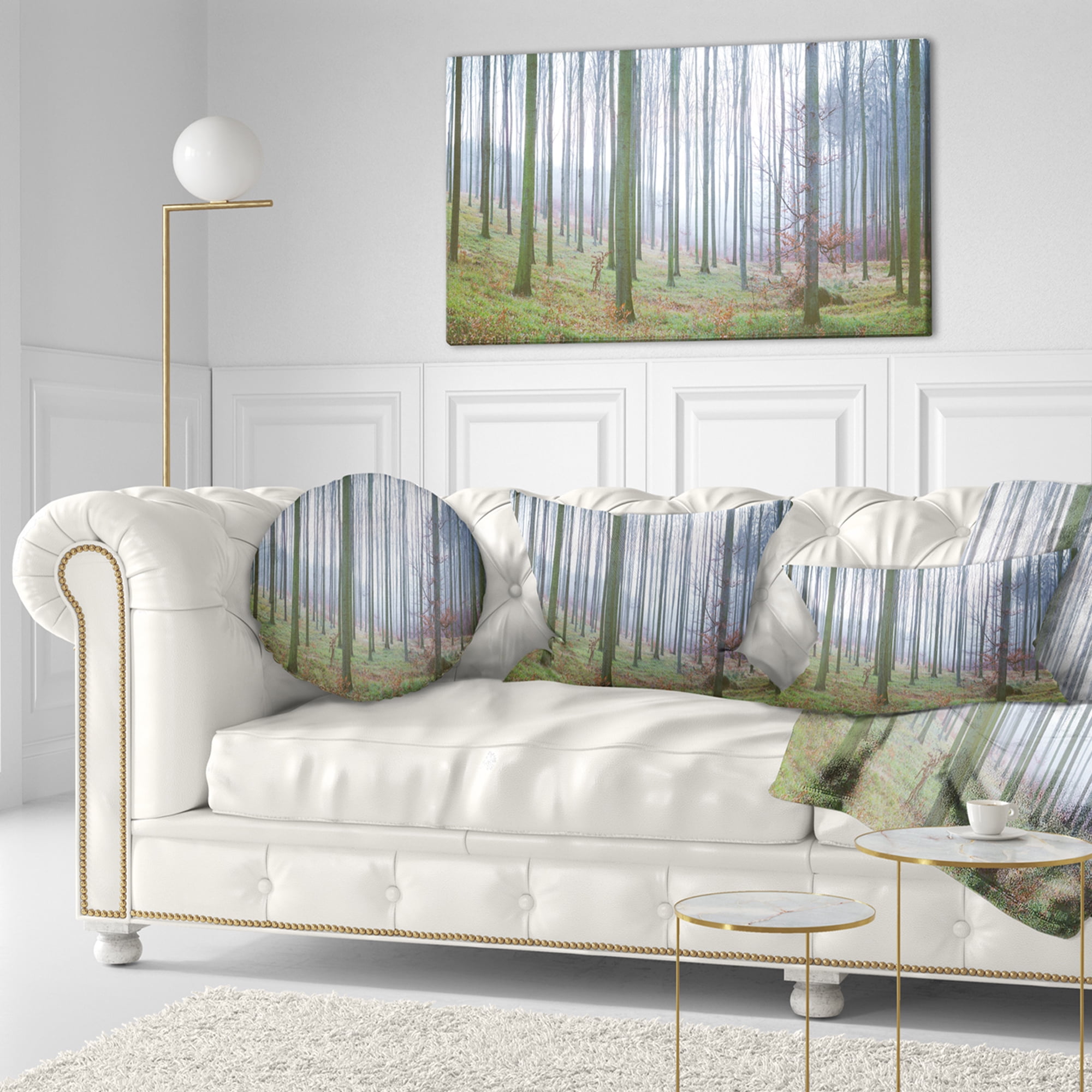 Designart 12" x 20" Green Polyester Throw Pillow