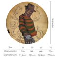 thumbnail image 5 of Freddy Krueger Round Table Cloth Washable Reusable Round Tablecloth Cartoon Fun Table Cover for Dinner Kitchen Party Picnic 50x50in, 5 of 8
