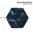 thumbnail image 3 of Disketp Ice blue light spot jellyfish Funny Coasters,6 Pcs Leather Coasters with Holder, Perfect Housewarming Hostess Gifts,Protect Furniture from Water Marks Scratch and Damage,Hexagon, 3 of 7