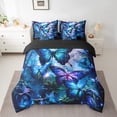 thumbnail image 2 of Erosebridal Flying Butterfly Bedding Sets Twin Size,Purple Blue Comforter Sets with Sheets,Starry Sky Bed in a Bag Twin size,Super Cozy Animal Bedroom Decoration,Reversible,7pcs, 2 of 6
